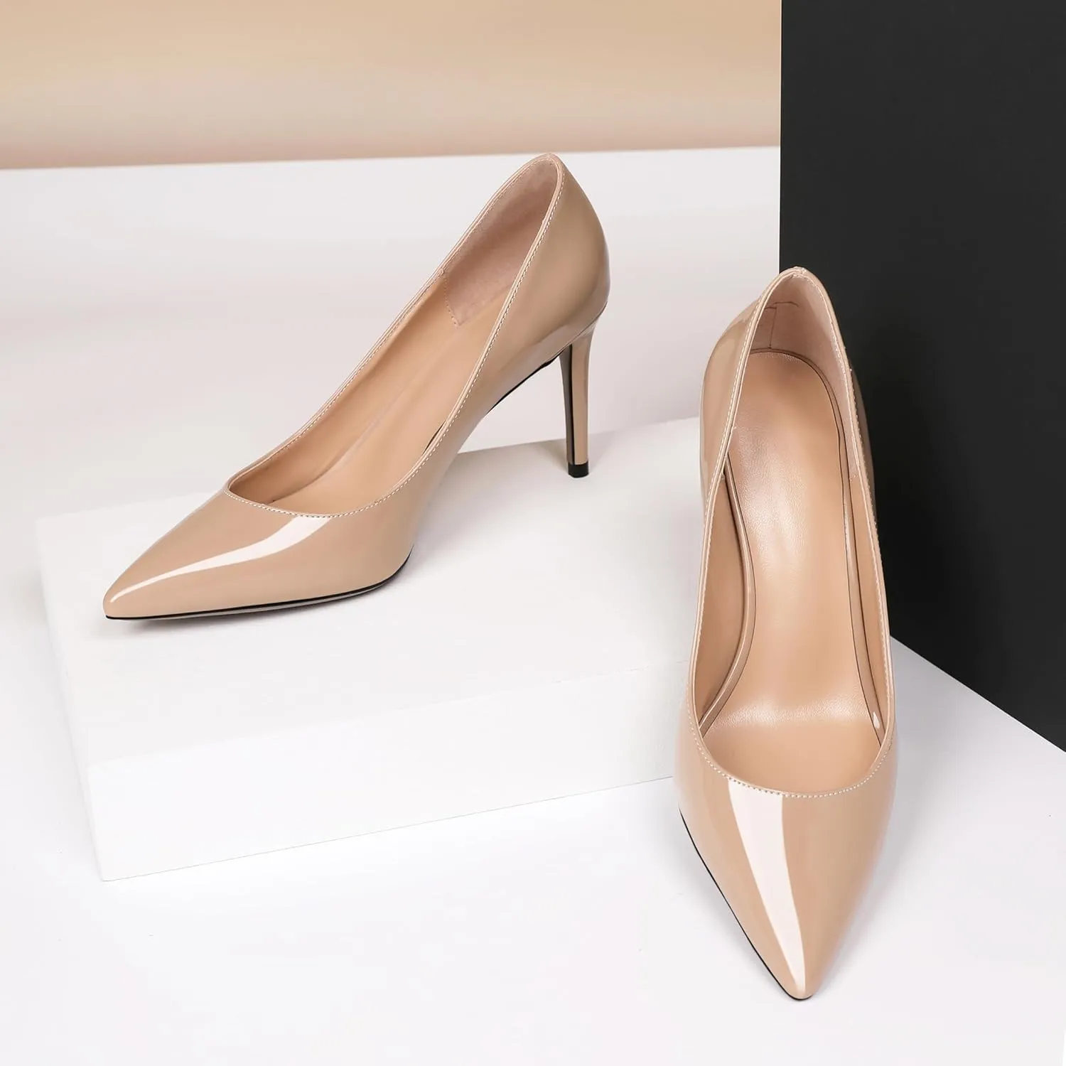Eldof Women's High Heel Pumps - Classy Pointy Toe Pumps_- Office Wedding Party Event Comfort Heels