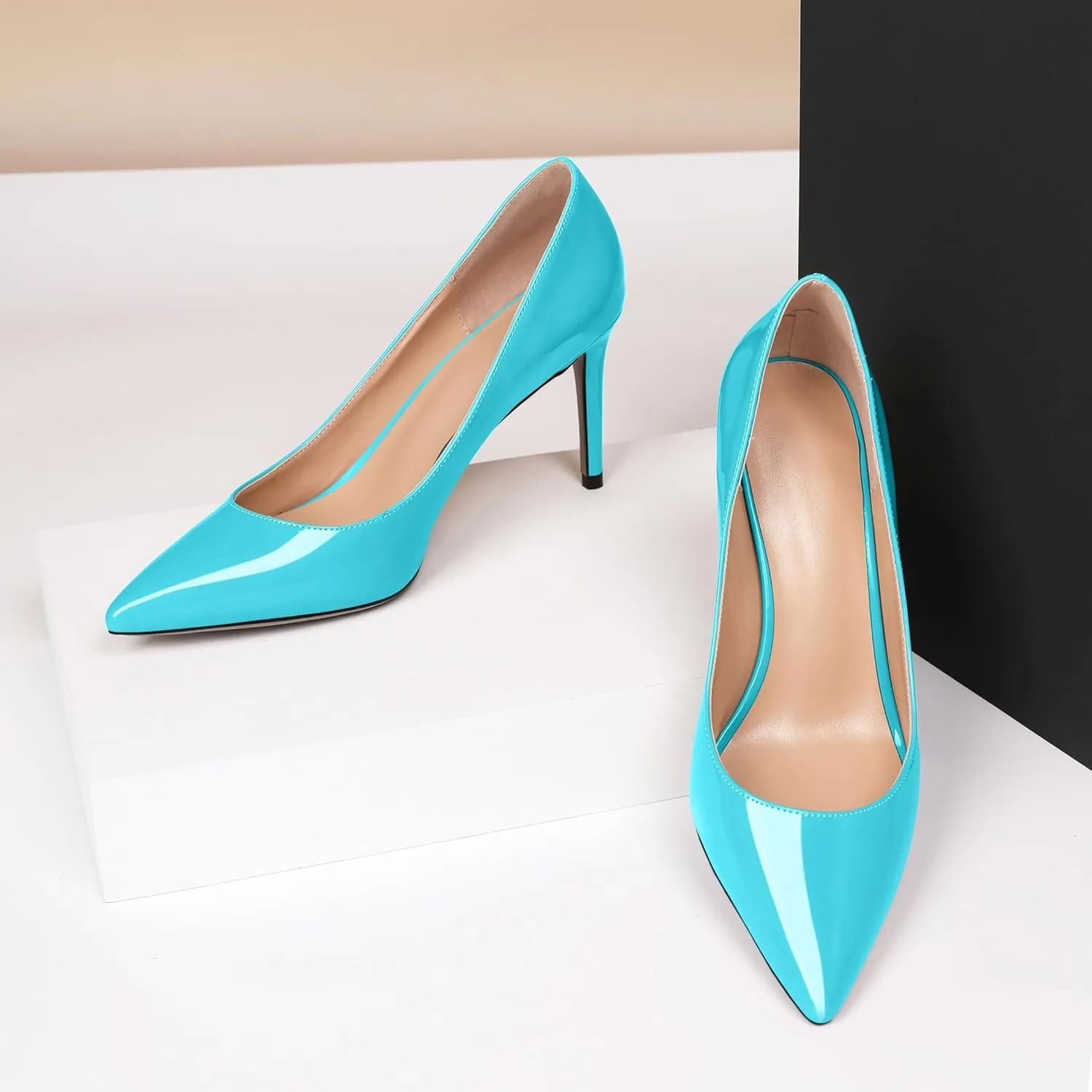 Eldof Women's High Heel Pumps - Classy Pointy Toe Pumps_- Office Wedding Party Event Comfort Heels