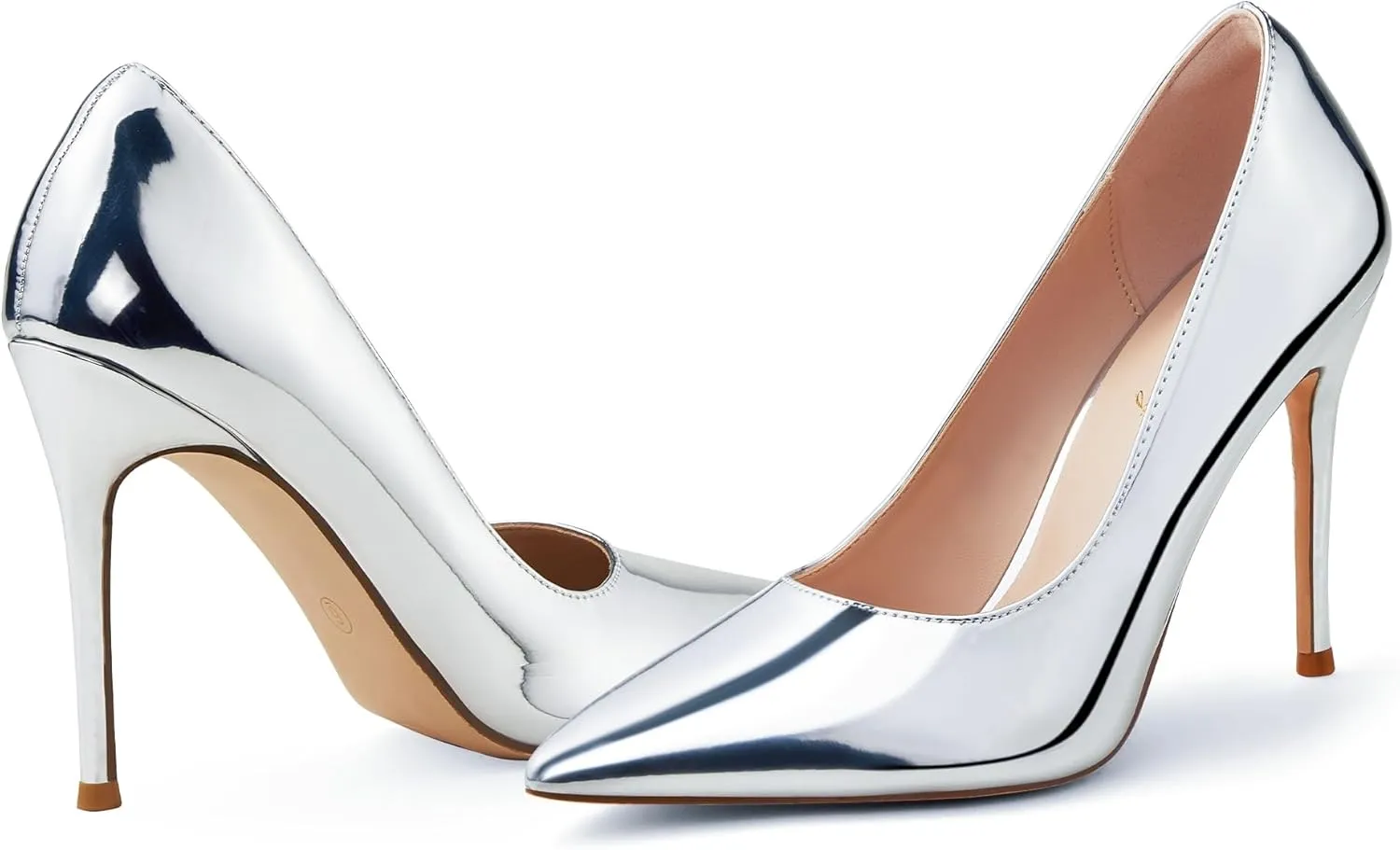 Elisabet Tang Women's High Heels Pumps Closed Pointed Toe Stiletto 4inch Heels Classic Office Special Dressy Wedding Pump Shoes