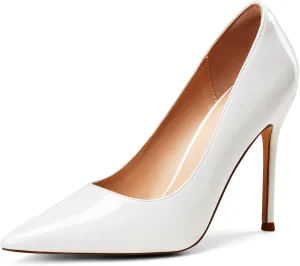 Elisabet Tang Women's High Heels Pumps Closed Pointed Toe Stiletto 4inch Heels Classic Office Special Dressy Wedding Pump Shoes