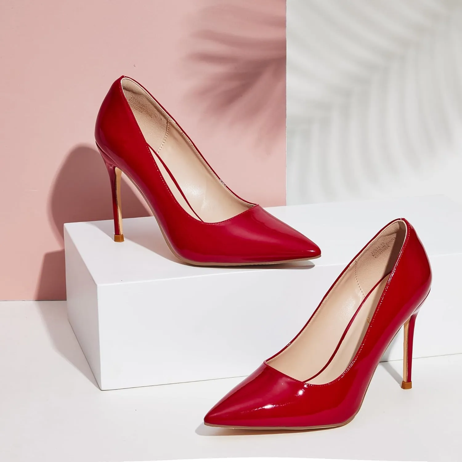 Elisabet Tang Women's High Heels Pumps Closed Pointed Toe Stiletto 4inch Heels Classic Office Special Dressy Wedding Pump Shoes