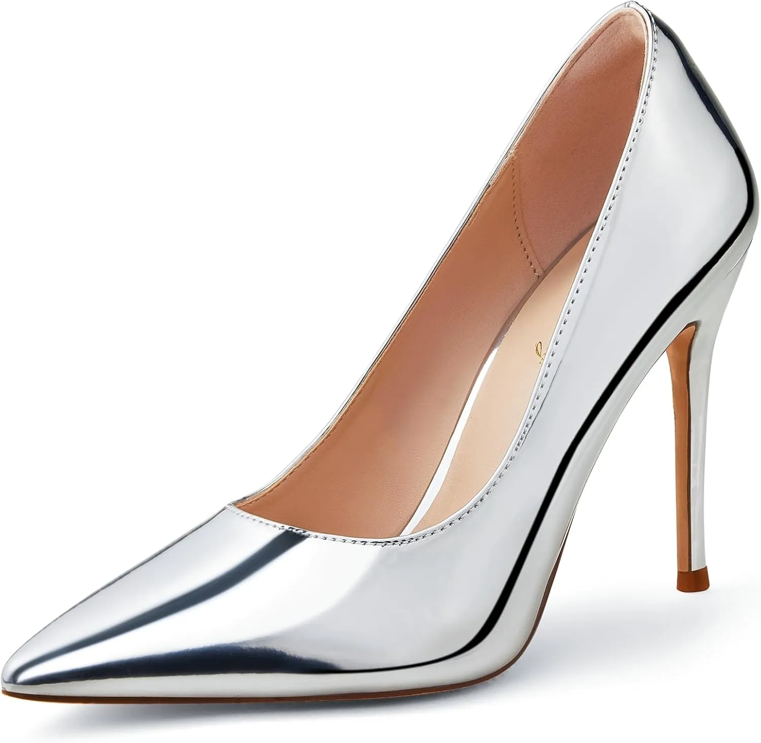 Elisabet Tang Women's High Heels Pumps Closed Pointed Toe Stiletto 4inch Heels Classic Office Special Dressy Wedding Pump Shoes