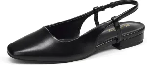 Elisabet Tang Women's Slingback Flats Closed Square Toe 1 Inch Slip-on Work Party Wedding Prom Casual Dressy Comfortable Flats