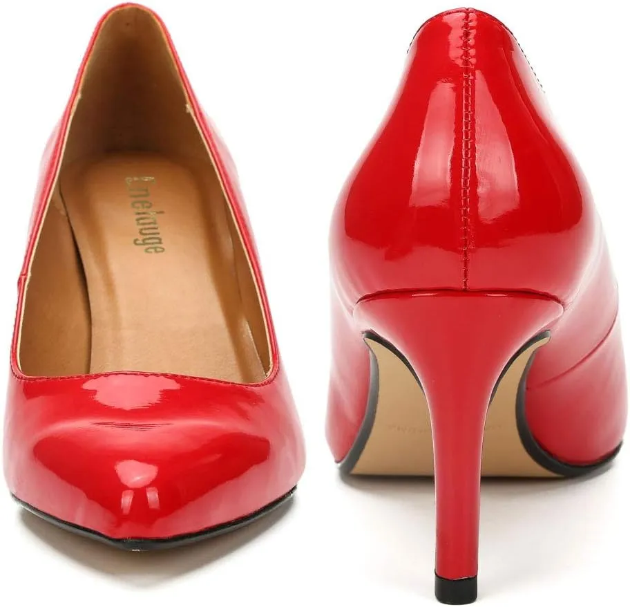 Enelauge Women's Men's Classic Stiletto Pointy Toe High Heel Wedding Dress Pumps
