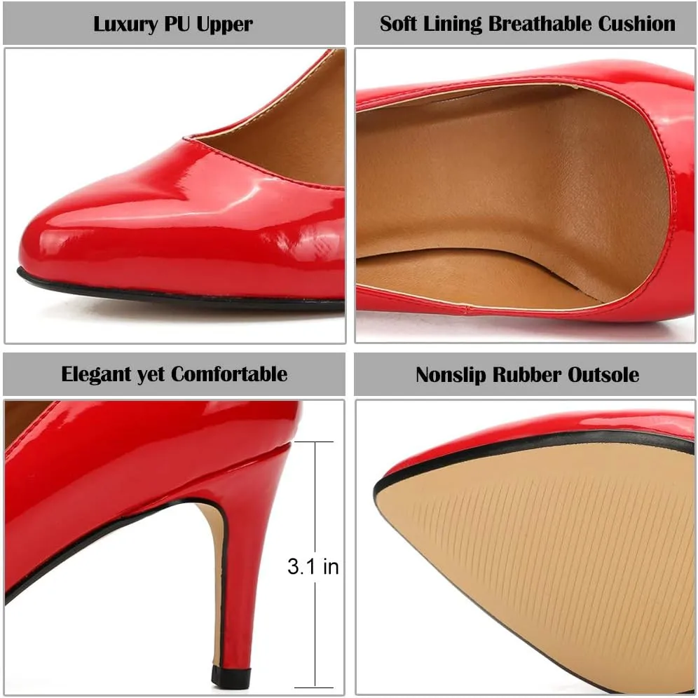 Enelauge Women's Men's Classic Stiletto Pointy Toe High Heel Wedding Dress Pumps