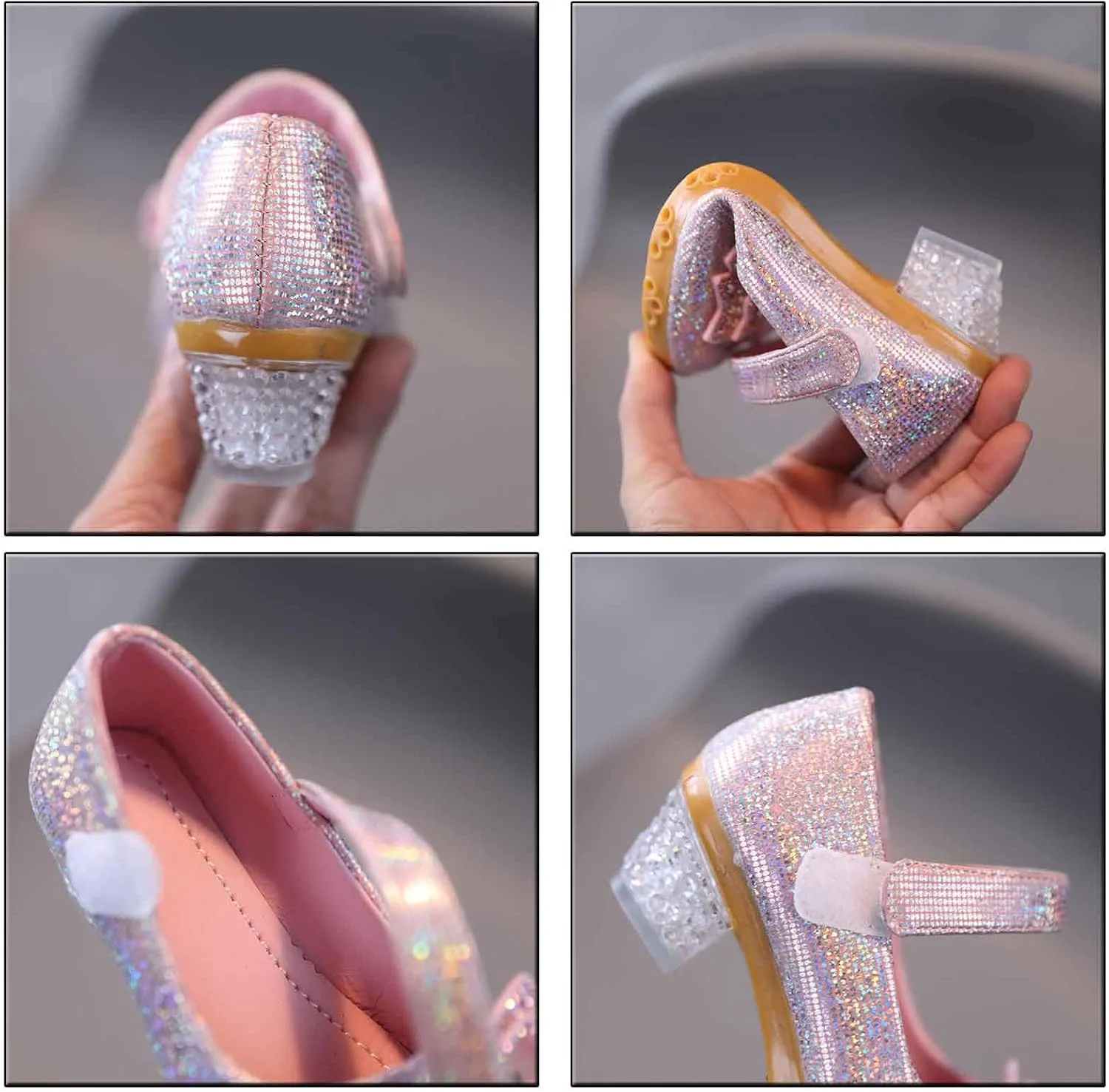 EnJoCho Toddler Girls Ballet Flats Shoes Pearl Crystal Bling Bowknot Wedding Party Princess Dress Kids Sandals (Pink-02#D, 6.5-7Years)