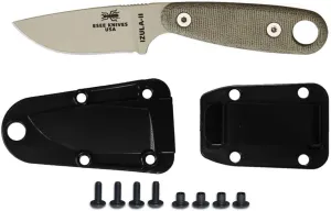 ESEE Knives Izula II Knife with Molded Sheath and Belt Clip Plate (Desert Tan)