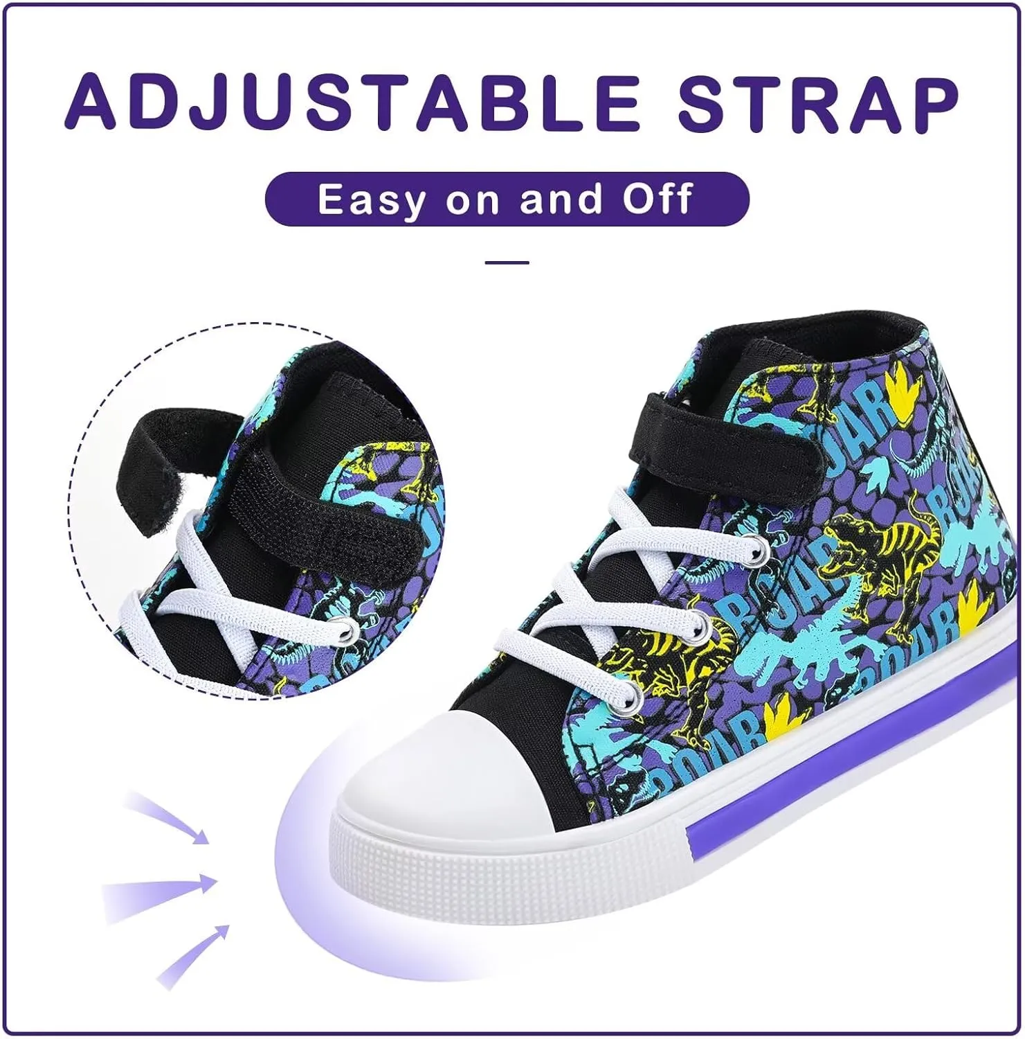 EUXTERPA Kids Toddler Sneakers Light Up Flashing Shoes Girls Boys Easy Fasten High Top Walking Canvas Sneaker