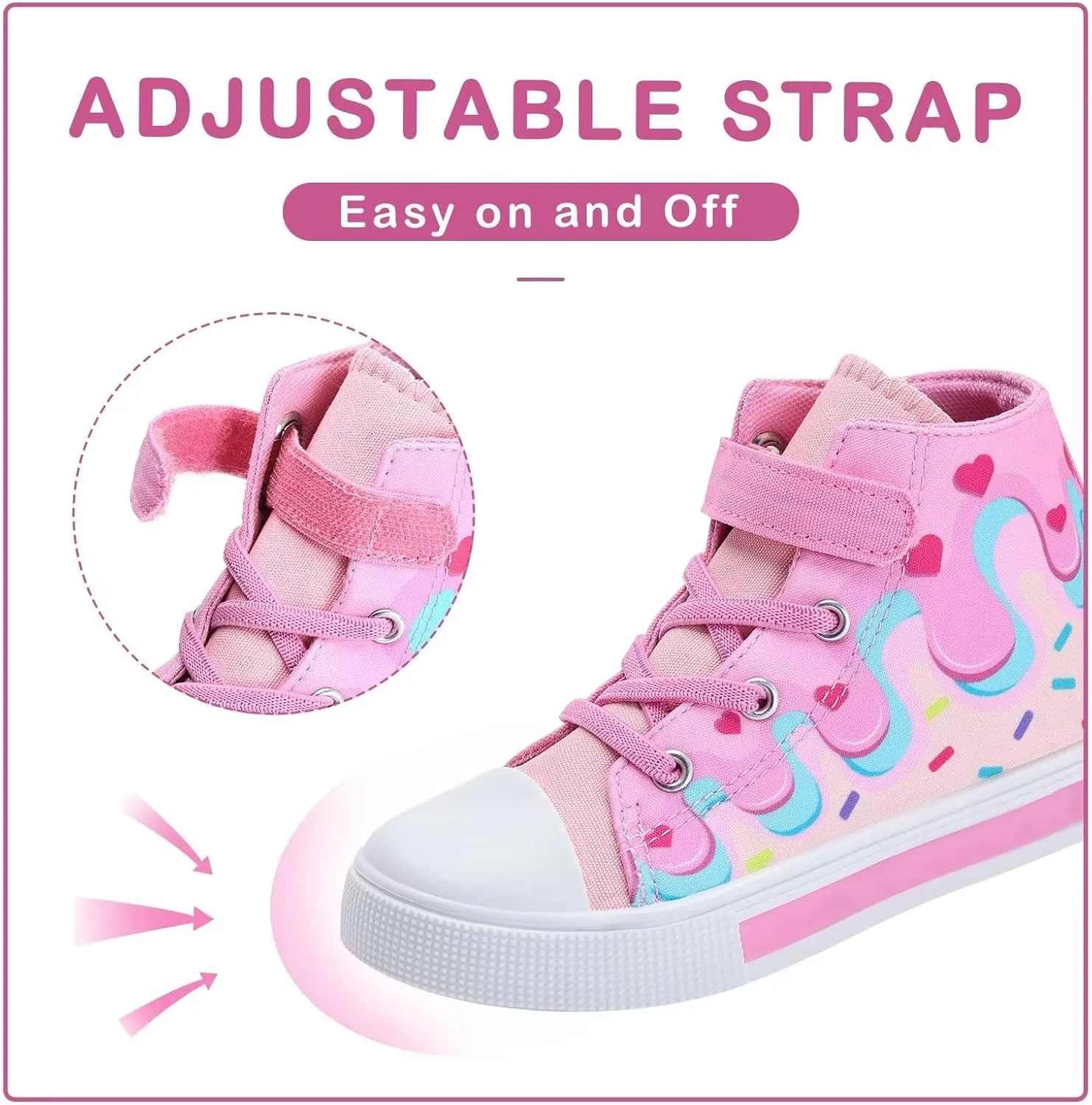EUXTERPA Kids Toddler Sneakers Light Up Flashing Shoes Girls Boys Easy Fasten High Top Walking Canvas Sneaker