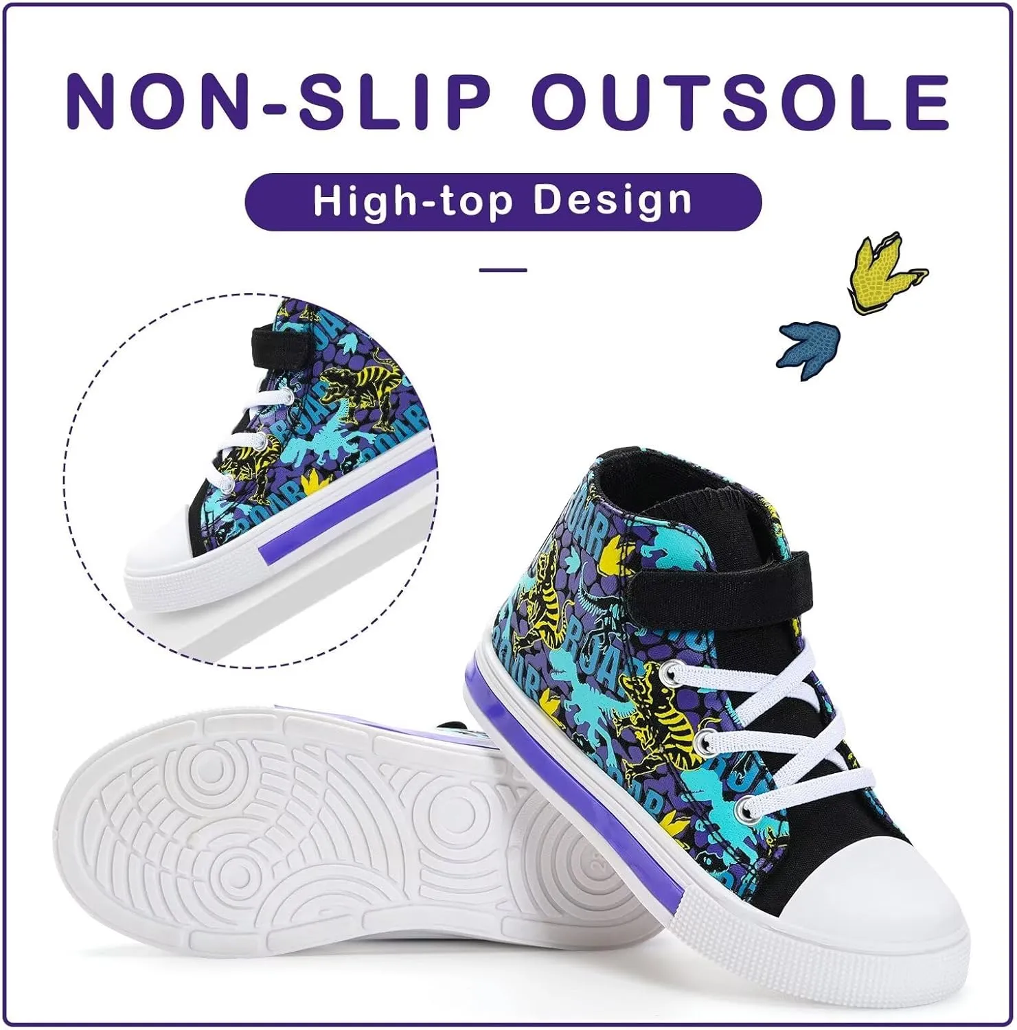EUXTERPA Kids Toddler Sneakers Light Up Flashing Shoes Girls Boys Easy Fasten High Top Walking Canvas Sneaker