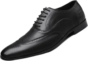 Fashionable Print Breathable Leather Shoes British Style Lace-up Brogue Oxford Men's Wedding Party Tuxedo Dress Shoes