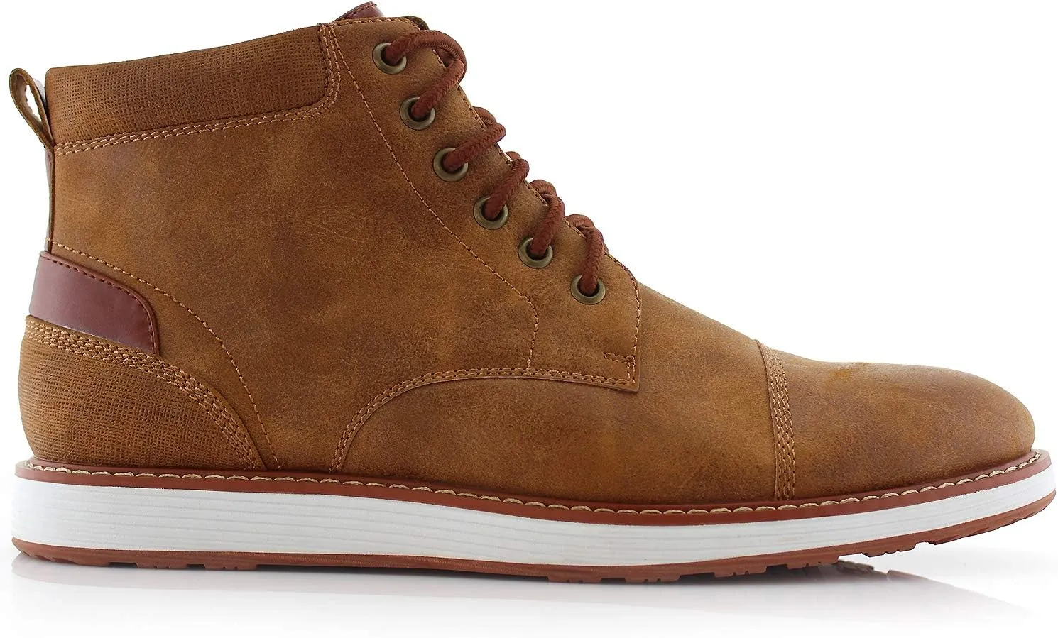 Ferro Aldo Birt MFA506027 Mens Memory Foam Casual Mid-Top Sneaker Desert Vegan Leather Chukka Boots