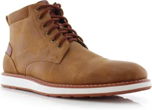 Ferro Aldo Birt MFA506027 Mens Memory Foam Casual Mid-Top Sneaker Desert Vegan Leather Chukka Boots
