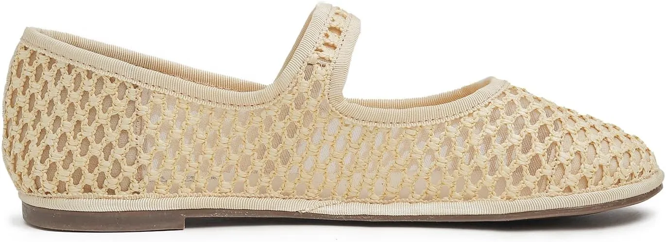 FEVERSOLE Women's Soft Breathable Mary Jane Memory Foam Cushioned Comfort Round Toe Metal Buckle Flats Walking Shoes