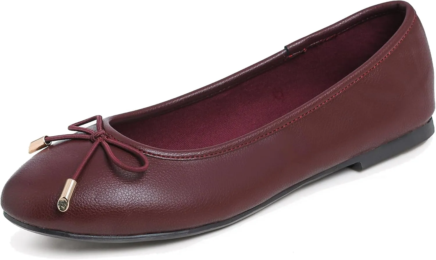 FEVERSOLE Women's Soft Cushion Comfort Round Toe Metal Trim Fashion Ballet Flats Walking Shoes