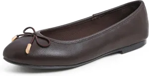 FEVERSOLE Women's Soft Cushion Comfort Round Toe Metal Trim Fashion Ballet Flats Walking Shoes