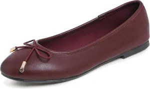FEVERSOLE Women's Soft Cushion Comfort Round Toe Metal Trim Fashion Ballet Flats Walking Shoes