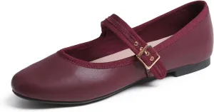 FEVERSOLE Women's Soft Cushion Extra Padded Comfort Round Toe Mary Jane Metal Buckle Fashion Ballet Flats Walking Shoes