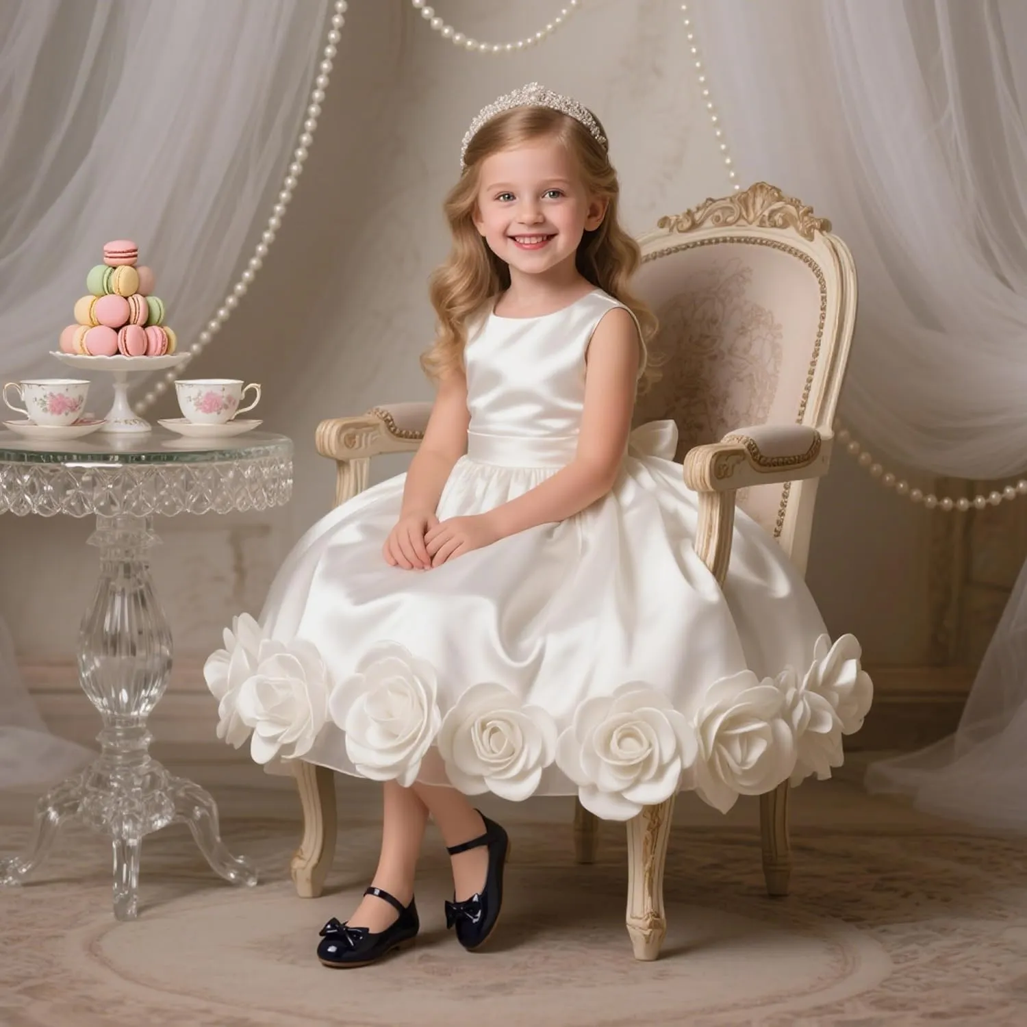 Flaryzone Toddler/Little Girls' Ballerina Flat Mary Jane Princess Dress Shoes - Wedding School Party