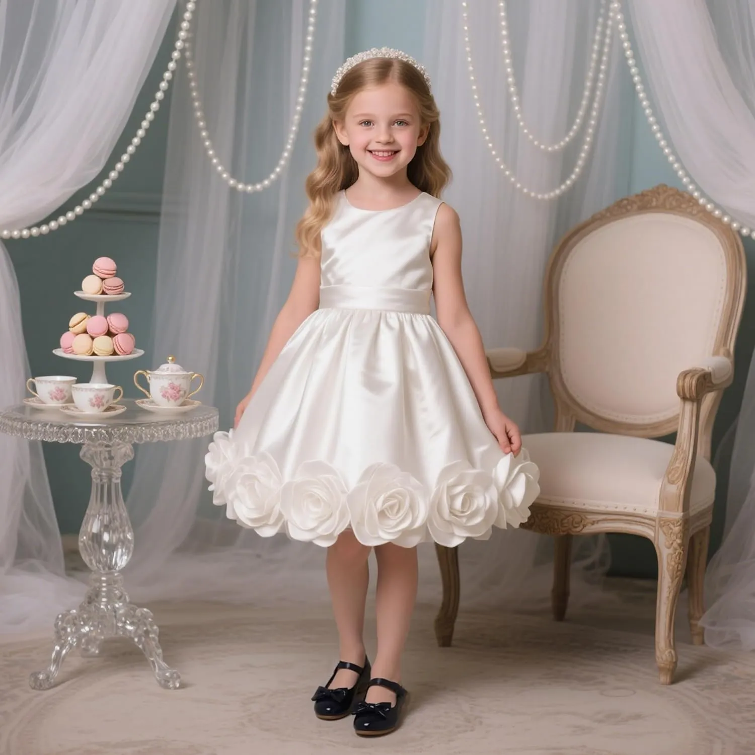 Flaryzone Toddler/Little Girls' Ballerina Flat Mary Jane Princess Dress Shoes - Wedding School Party
