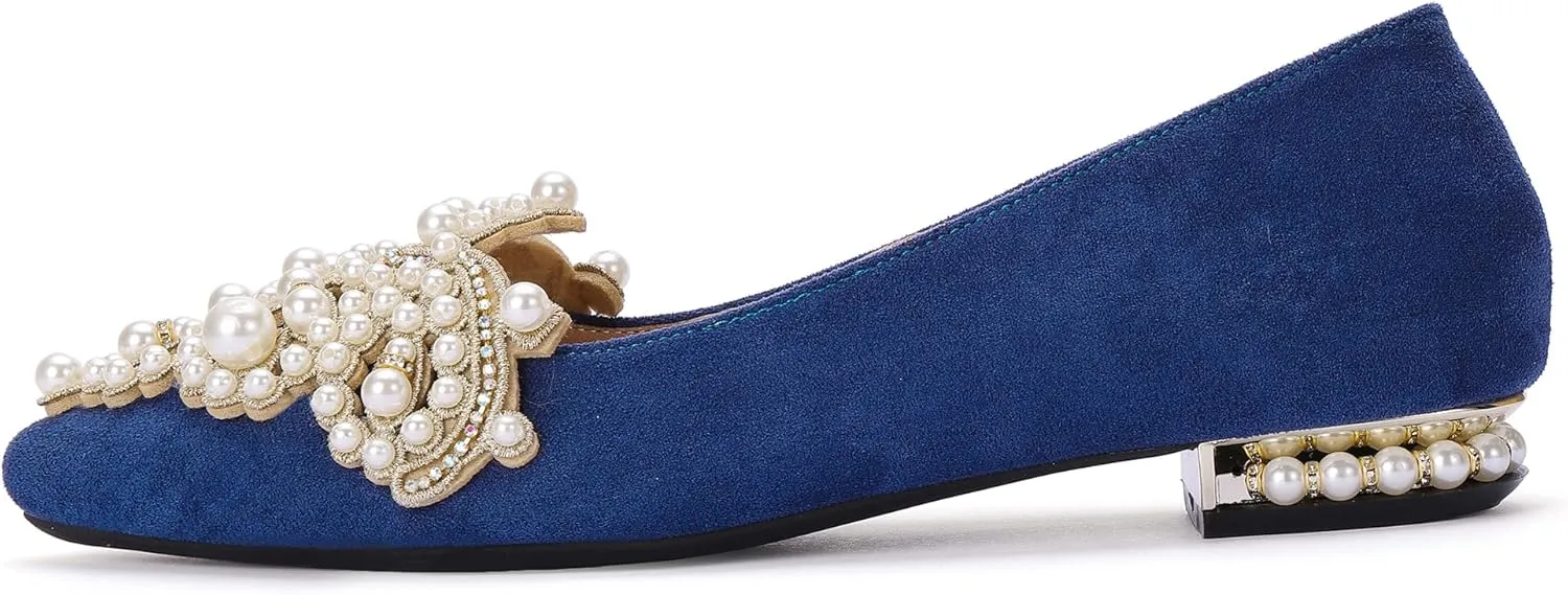 Flats for Women Bling Rhinestone Pointed Flat Shoes Comfort Slip on Low Heel Wedding Dress Shoes Ballet Flat Shoe