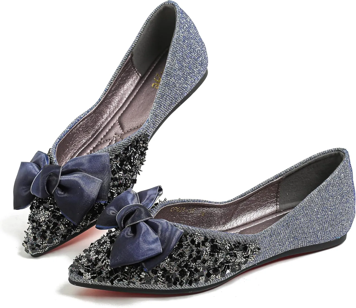 Flats Women Rhinestone Wedding Flats Comfort Pointed Toe Ballet Flats Dress Flats for Women
