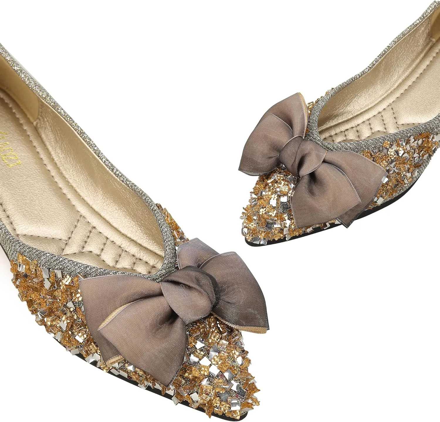 Flats Women Rhinestone Wedding Flats Comfort Pointed Toe Ballet Flats Dress Flats for Women