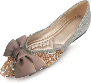 Flats Women Rhinestone Wedding Flats Comfort Pointed Toe Ballet Flats Dress Flats for Women