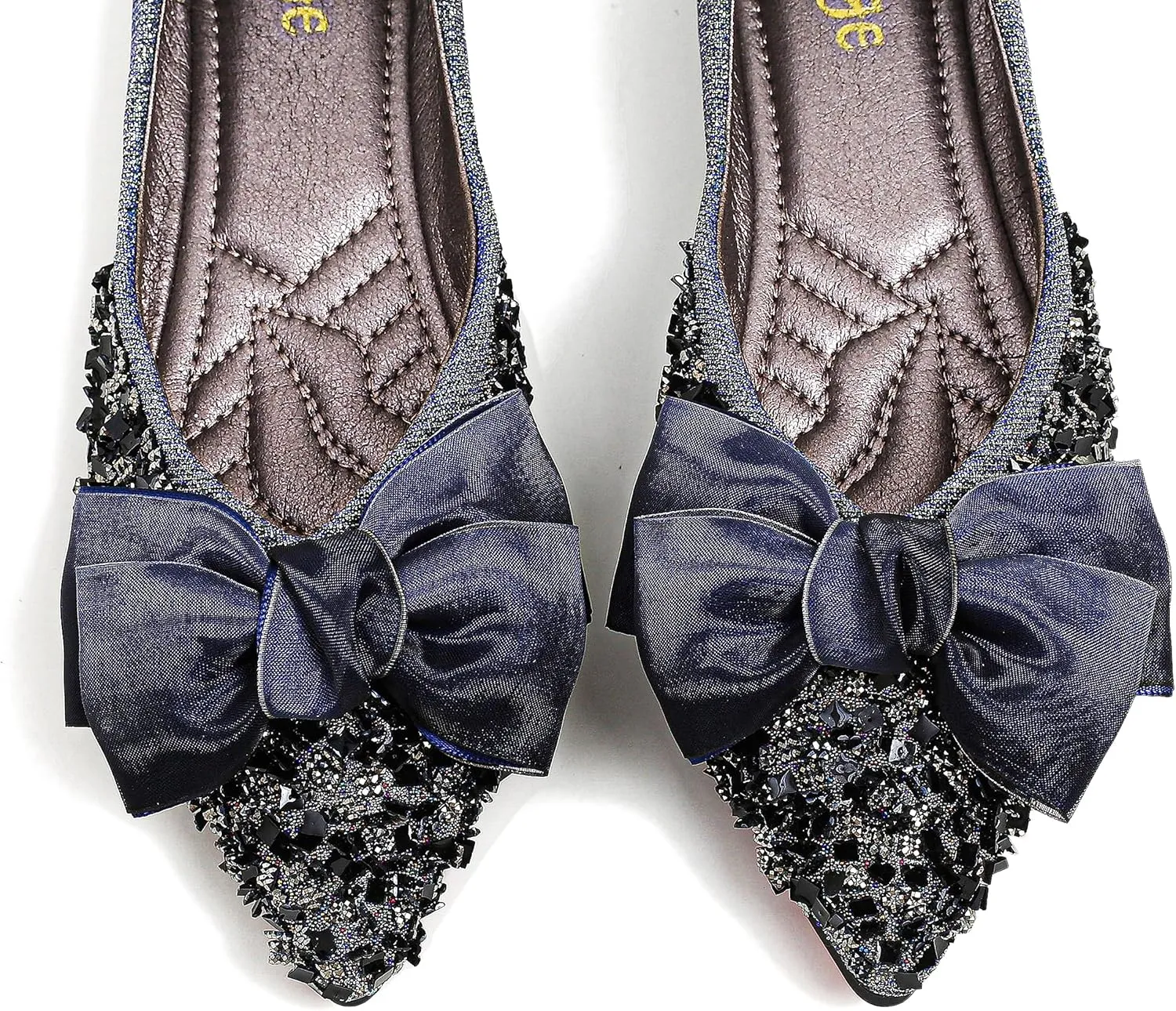 Flats Women Rhinestone Wedding Flats Comfort Pointed Toe Ballet Flats Dress Flats for Women