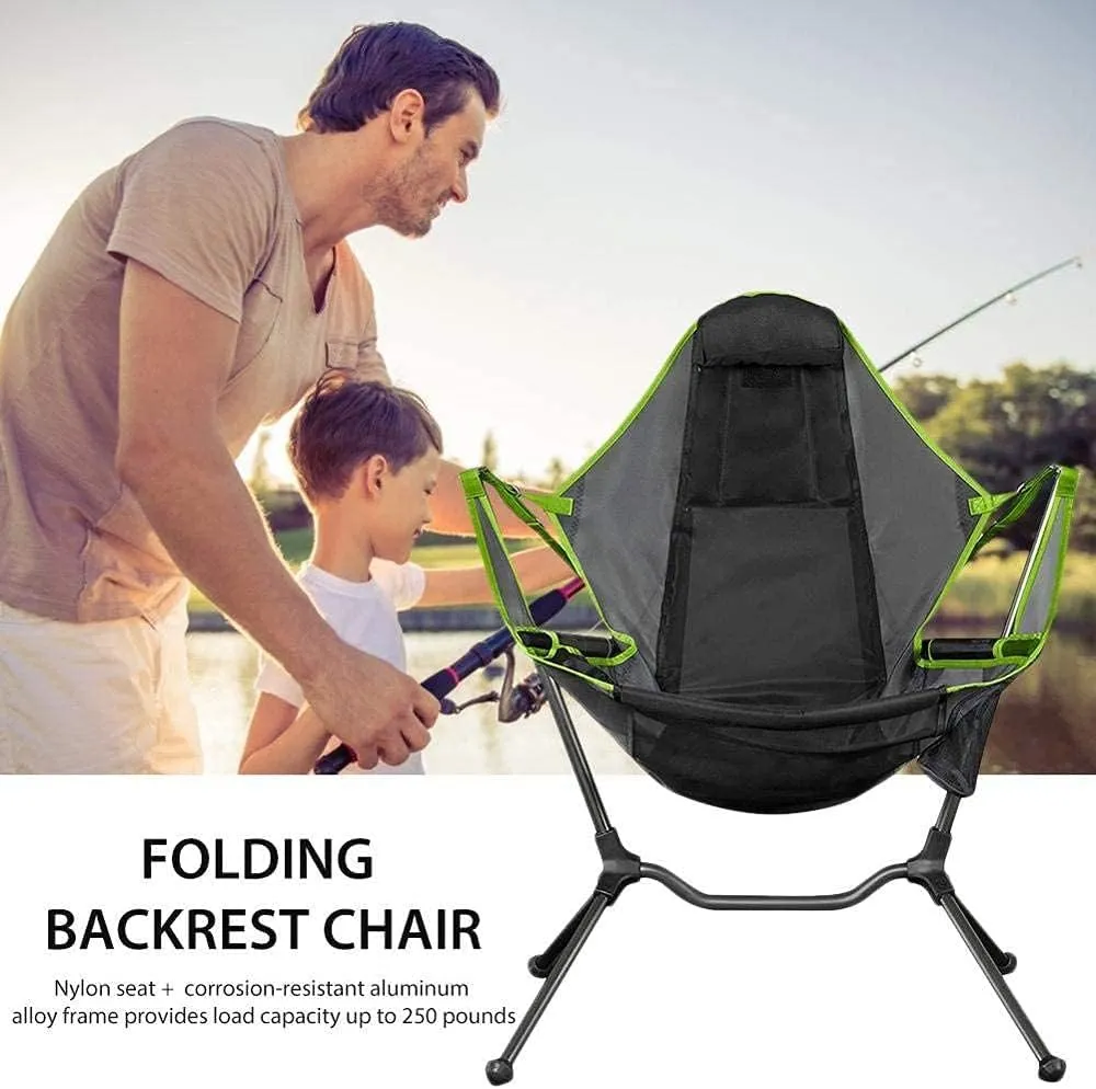 Folding Camping Outdoor Foldable Chair Garden Swing Chair Beach Chair with Pillow for Camping Fishing Ultralight Portable Chair Chairs Foldable(C)