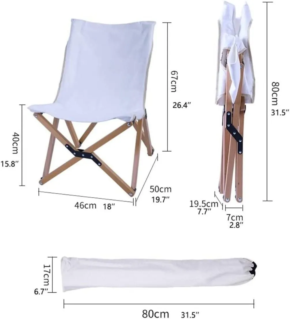 Folding Camping Portable Camping Chair Lightweight Folding Fishing Outdoor Camping Folding Chairs Ultra Light Solid Wood Chair Chairs Foldable(White)