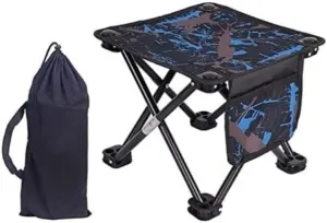 Folding Camping Portable Lightweight Chair Folding Extended Seat Aluminium Alloy Ultralight Detachable Camping Fishing Chair Chairs Foldable(Blue Camouflage)