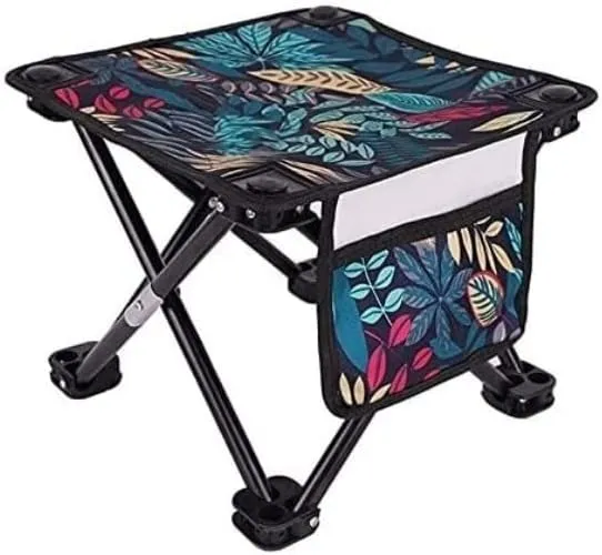 Folding Camping Portable Lightweight Chair Folding Extended Seat Aluminium Alloy Ultralight Detachable Camping Fishing Chair Chairs Foldable(Leaf Blue)