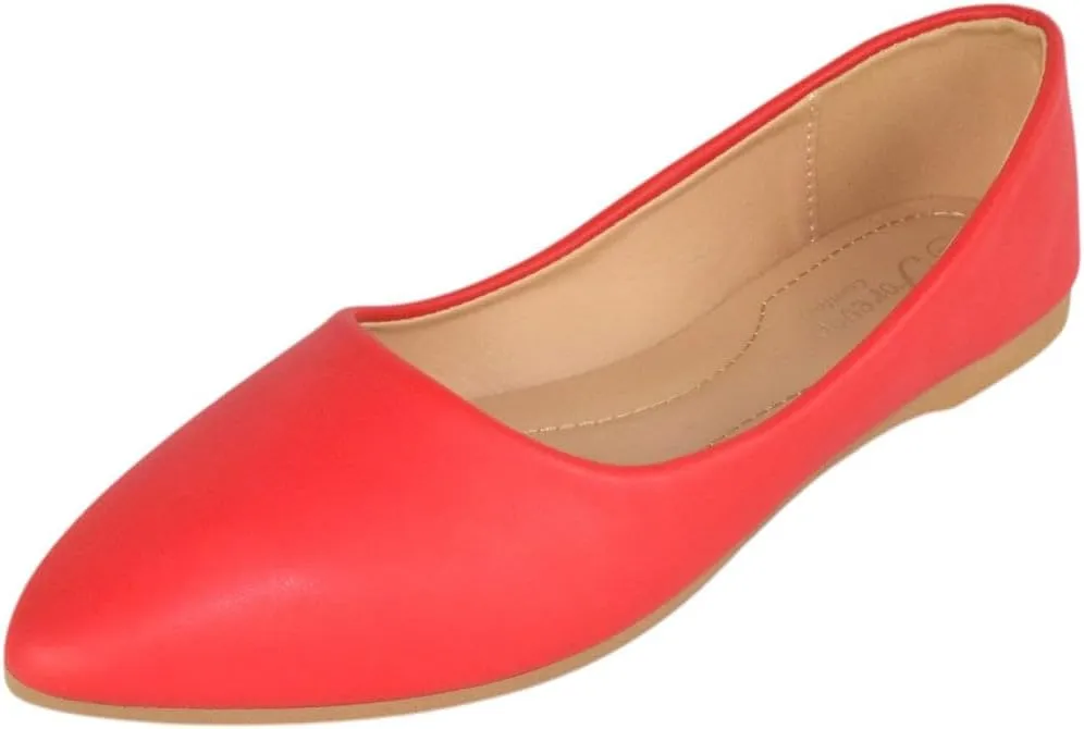 Forever Shoes Women Ballet Basic Flats Pointed Toe Comfort Insoles ALICIA-32
