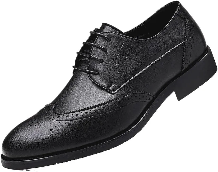Formal Oxford Shoes for Men Classic Lace Up Wedding Round Toe Spanish Leather Prom Non Slip Shoe