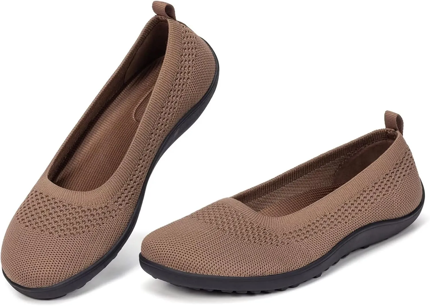 Frank Mully Womens Flat Shoes Wide Toe Box Knitted Flats Comfort Wide Width Walking Flats