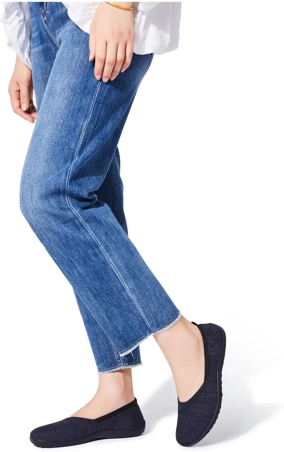 Frank Mully Womens Flat Shoes Wide Toe Box Knitted Flats Comfort Wide Width Walking Flats