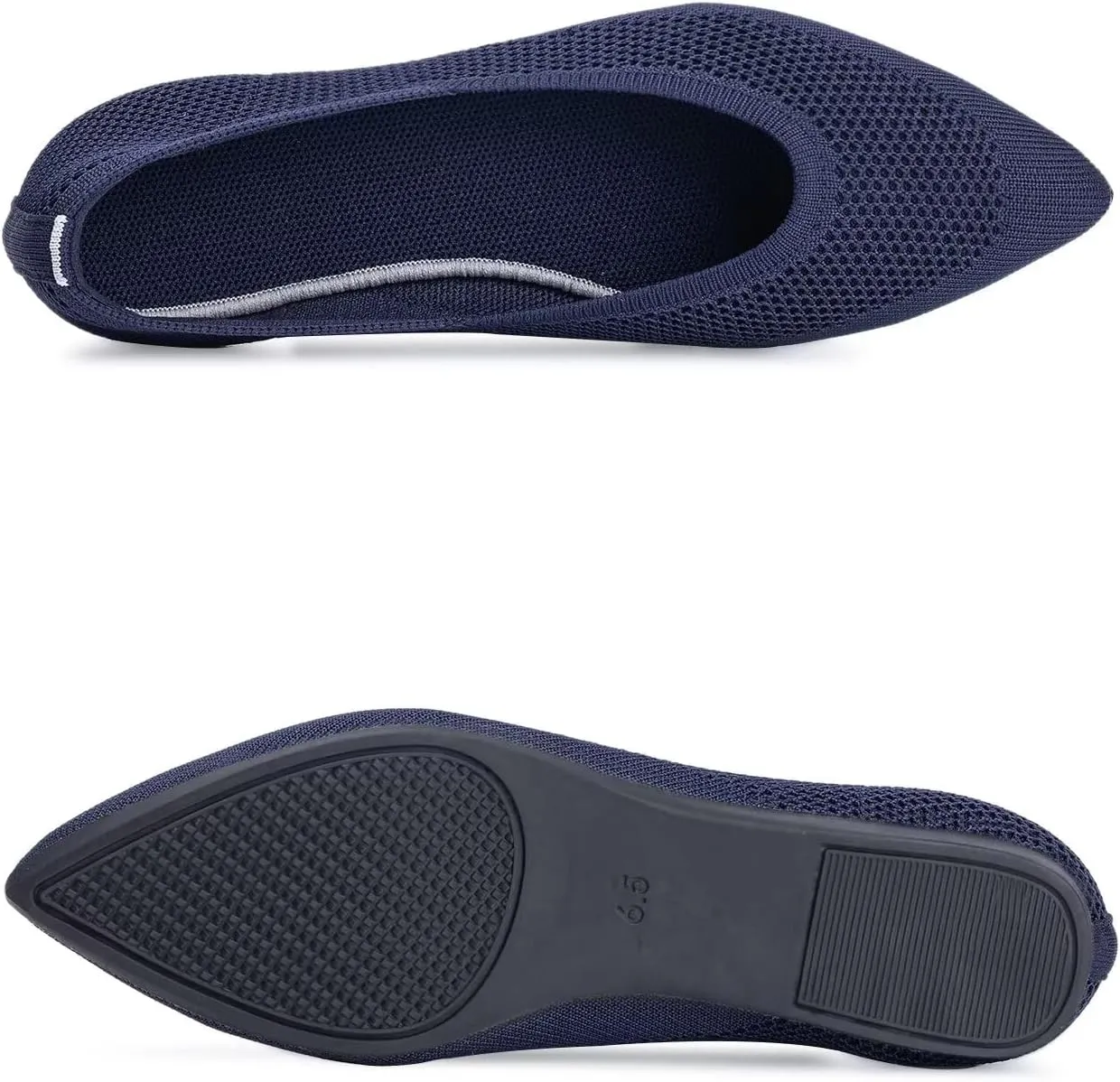 Frank Mully Womens Pointed Toe Flats Knit Dress Shoes Comfort Women Shoes Slip On Shoes for Woman Classic Softable Shoes Low Wedge