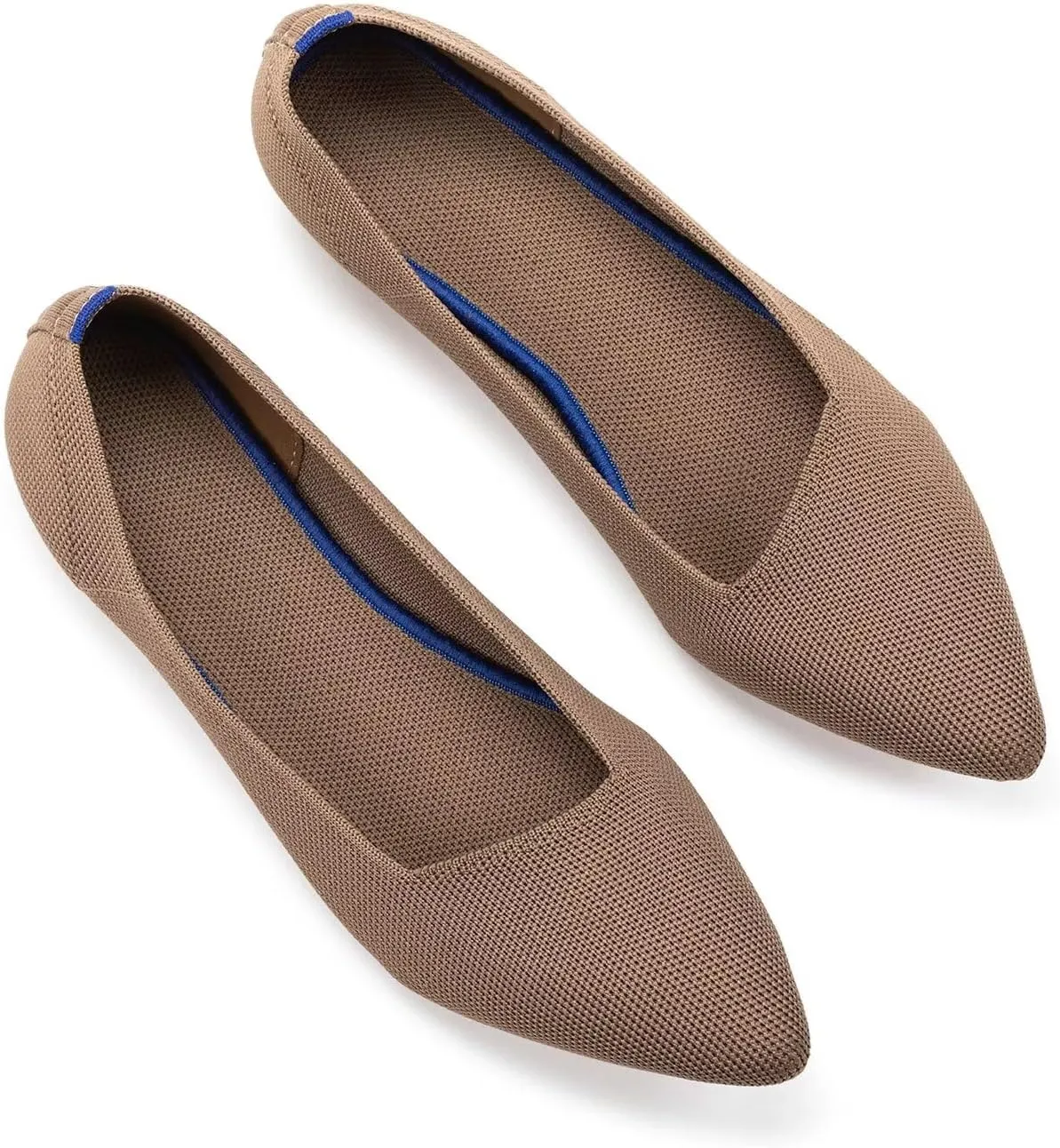 Frank Mully Womens Pointed Toe Flats Knit Dress Shoes Comfort Women Shoes Slip On Shoes for Woman Classic Softable Shoes Low Wedge