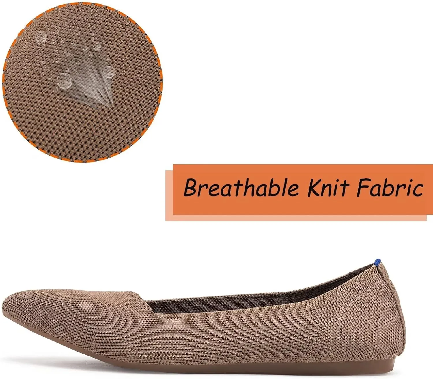 Frank Mully Womens Pointed Toe Flats Knit Dress Shoes Comfort Women Shoes Slip On Shoes for Woman Classic Softable Shoes Low Wedge
