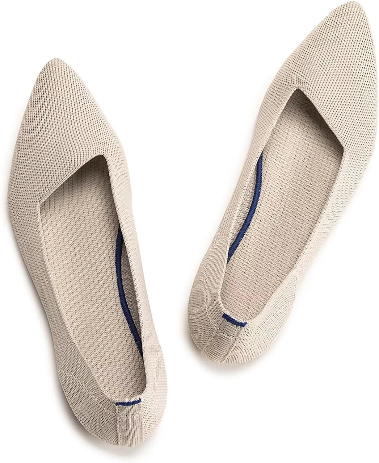 Frank Mully Womens Pointed Toe Flats Knit Dress Shoes Comfort Women Shoes Slip On Shoes for Woman Classic Softable Shoes Low Wedge