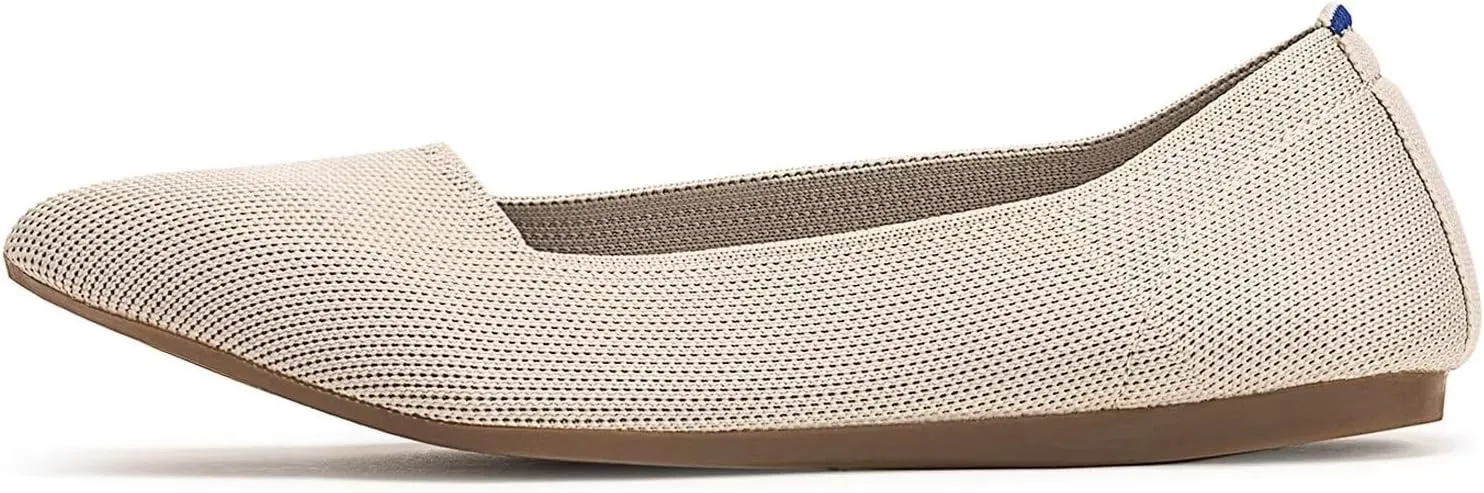 Frank Mully Womens Pointed Toe Flats Knit Dress Shoes Comfort Women Shoes Slip On Shoes for Woman Classic Softable Shoes Low Wedge
