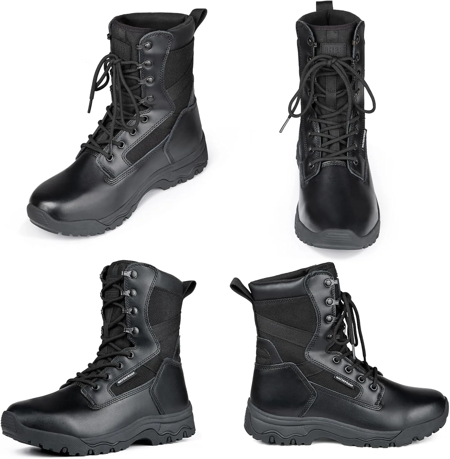 FREE SOLDIER Men's Tactical Boots 8 Inches Lightweight Combat Boots Durable Suede Leather Military Work Boot Desert Boot