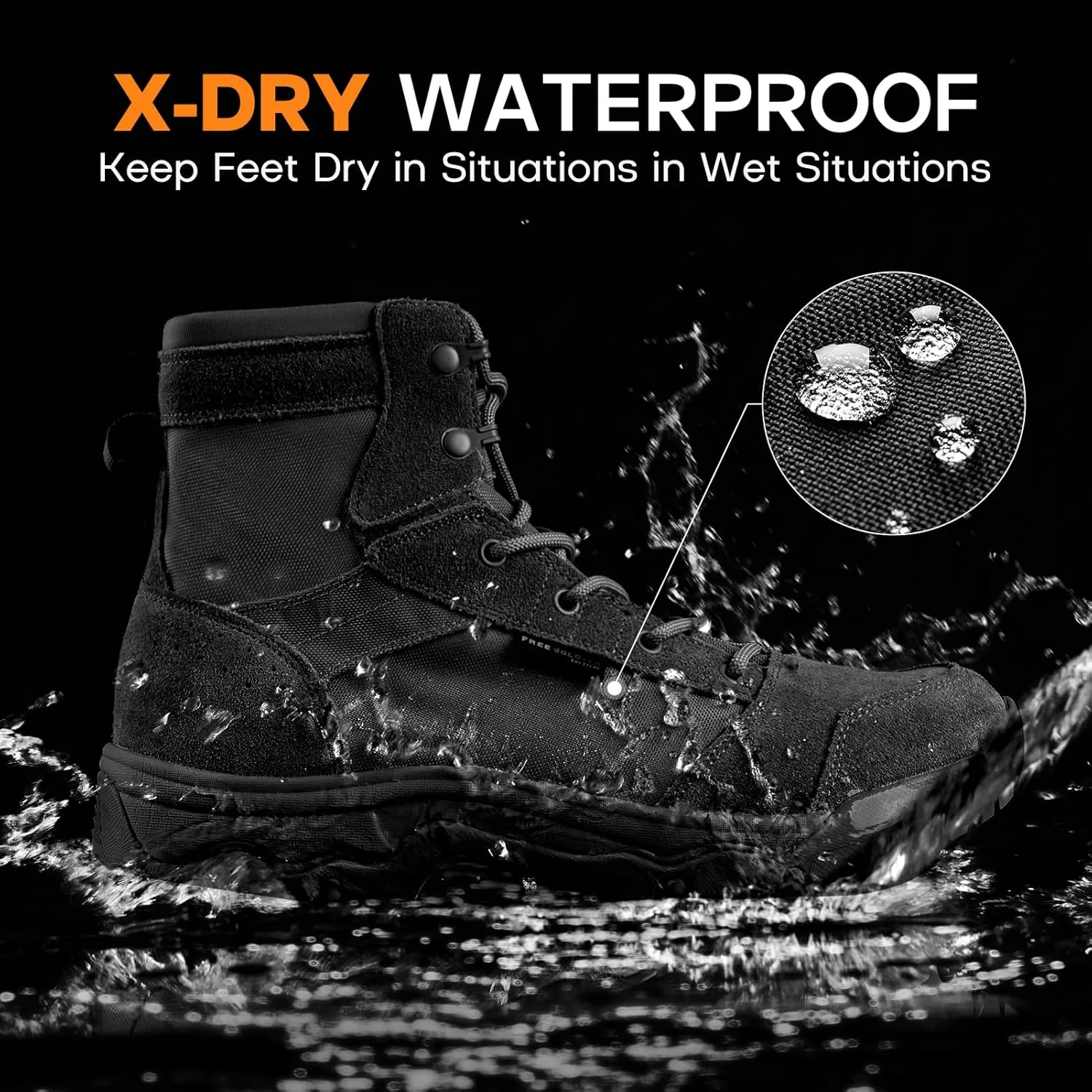 FREE SOLDIER Men's Tactical Hiking Boots Lightweight Comfortable Combat Work Boots 6 Inches