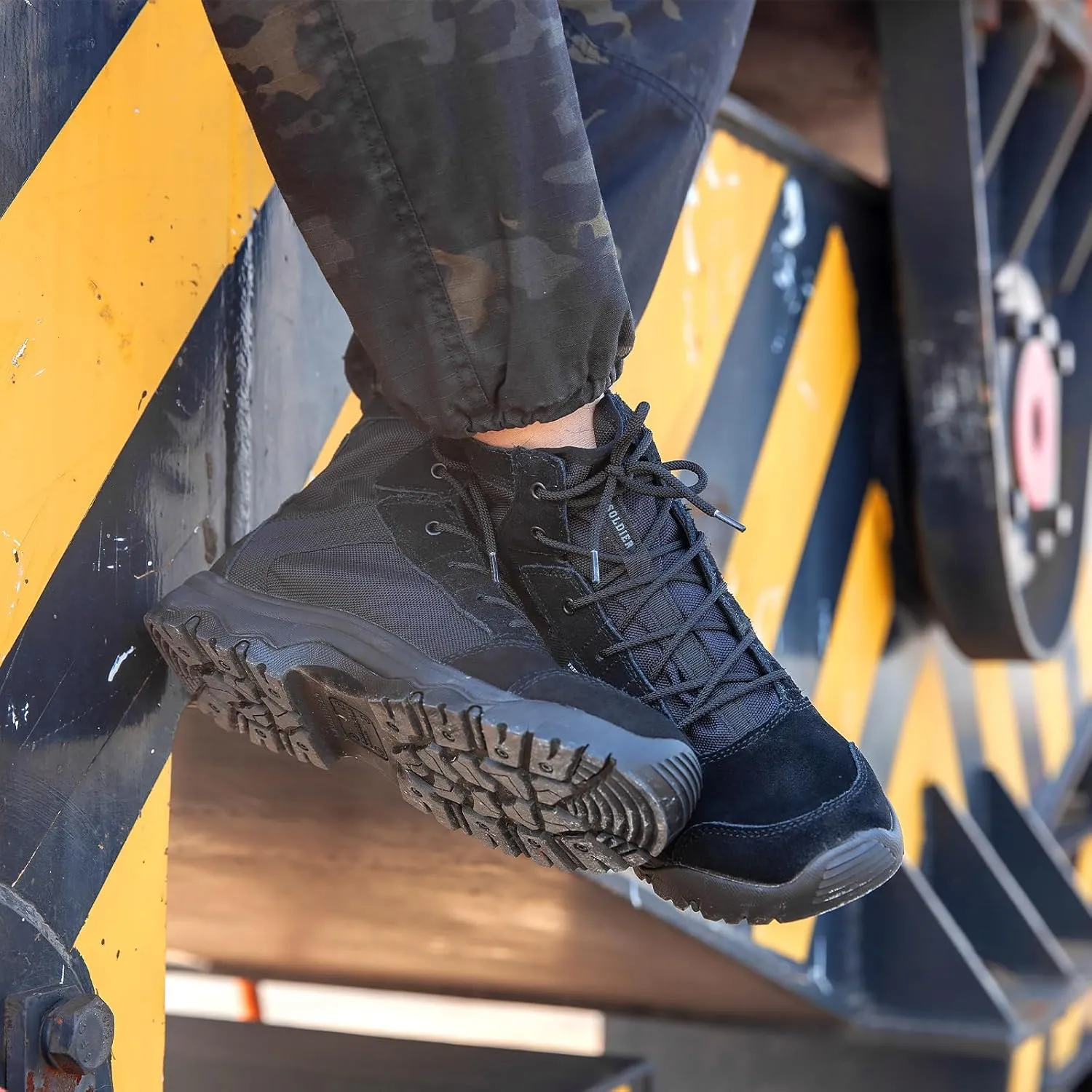 FREE SOLDIER Men's Tactical Hiking Boots Lightweight Comfortable Combat Work Boots 6 Inches