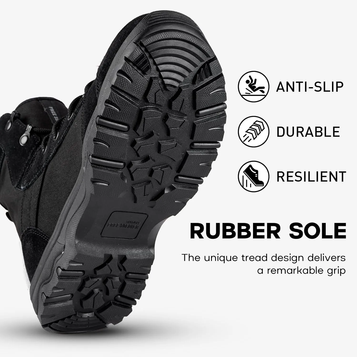 FREE SOLDIER Men's Tactical Hiking Boots Lightweight Comfortable Combat Work Boots 6 Inches
