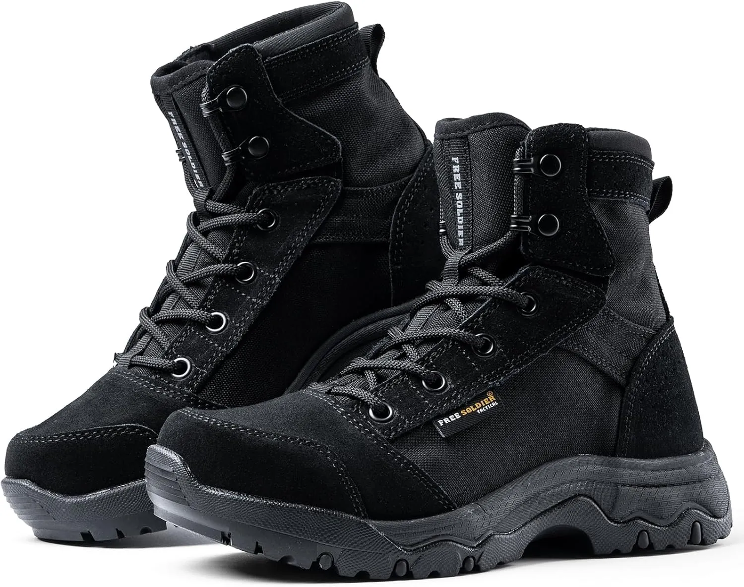 FREE SOLDIER Women’s Tactical Hiking 6 Inches Lightweight Combat Boot Durable Comfortable Work Boots for Women