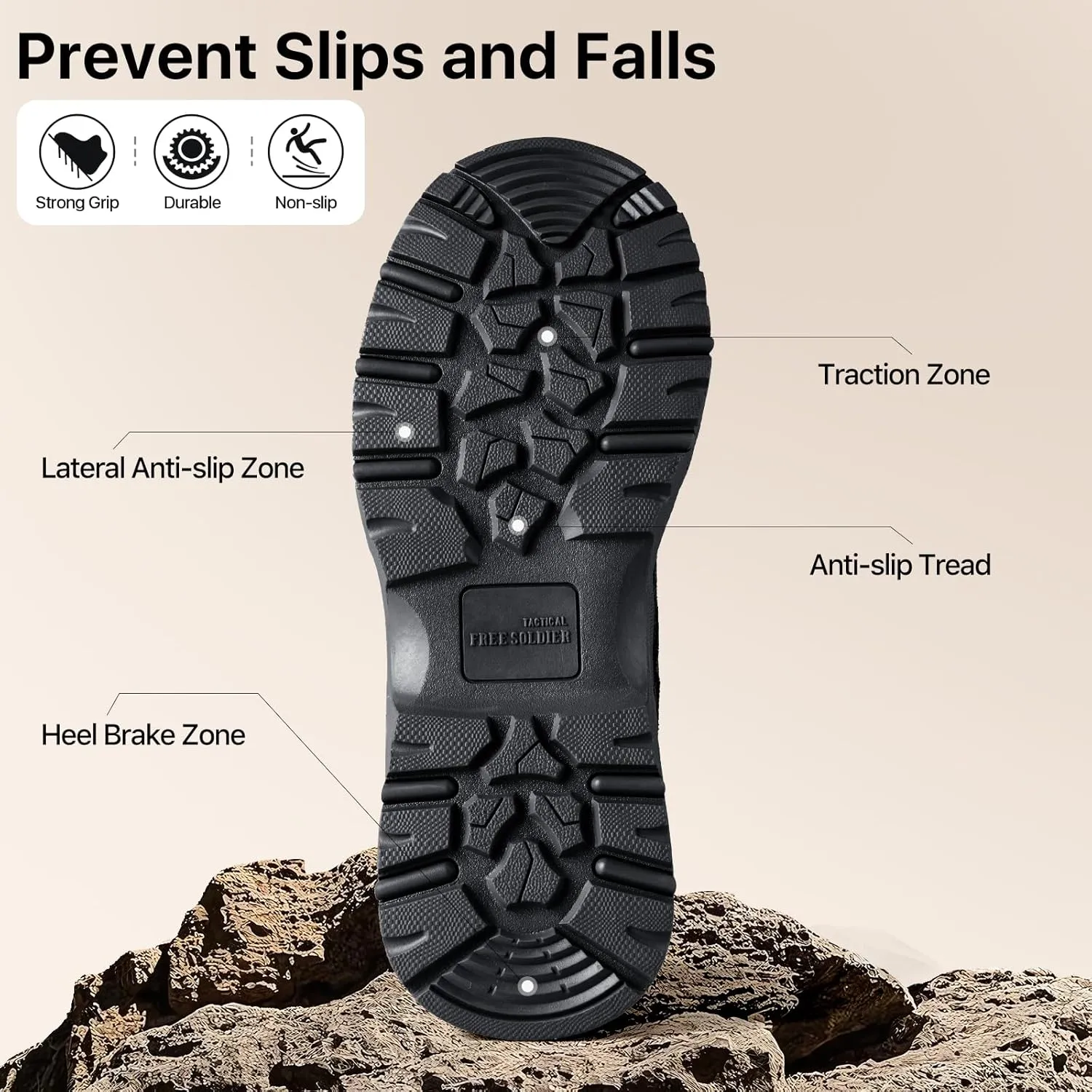 FREE SOLDIER Women’s Tactical Hiking 6 Inches Lightweight Combat Boot Durable Comfortable Work Boots for Women