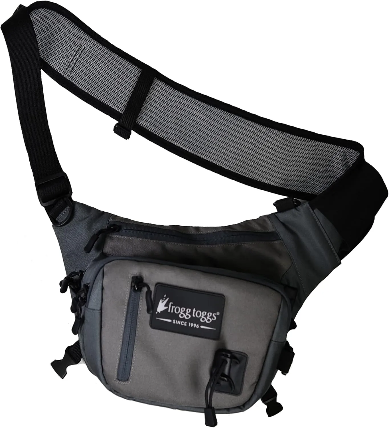 FROGG TOGGS Flats Sling Pack, Easy Hands-Free tackle storage bag with built-in Rod Support