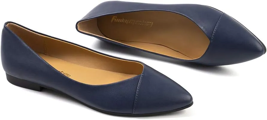 FUNKYMONKEY Women's Classic Ballet Flats Casual Comfort Slip On Flats Shoes